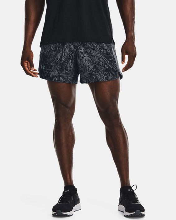Men's UA Launch SW 5'' Printed Shorts, Gray, pdpMainDesktop image number 0